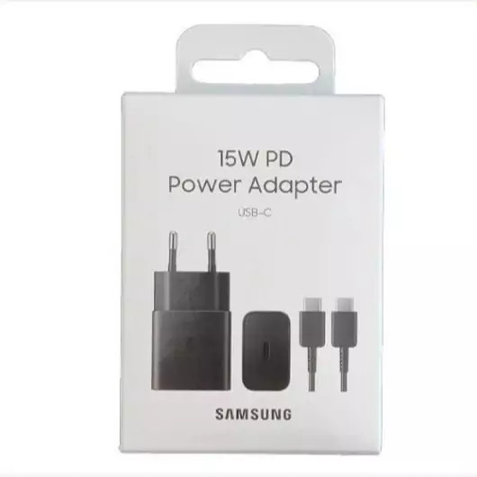 شارژر گوشی 15 وات سامسونگ با کابل دو سر Type C اورجینال صد در صد ( گارانتی 6 ماهه ای تی لینک)