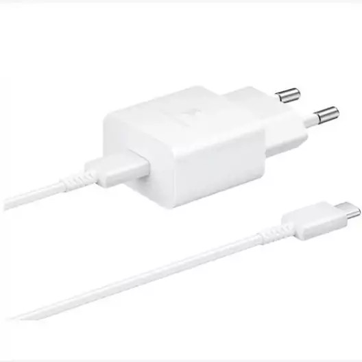 شارژر گوشی 15 وات سامسونگ با کابل دو سر Type C اورجینال صد در صد ( گارانتی 6 ماهه ای تی لینک)