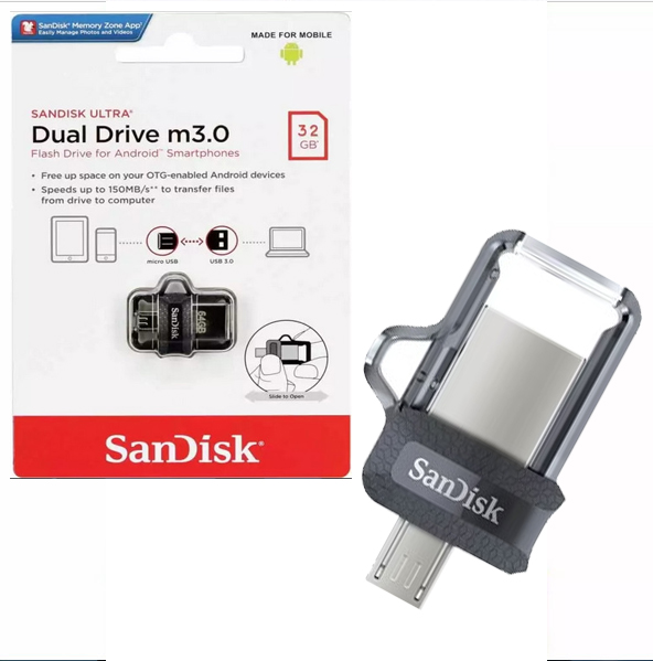 فلش سن دیسک (Sandisk) مدلDual ِِِDrive m3  ظرفیت 32 گیگ