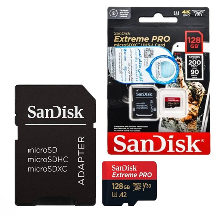 کارت حافظه سن دیسک (SanDisk ) مدل SanDisk Extreme PRO ظرفیت 128 گیگ + خشاب
