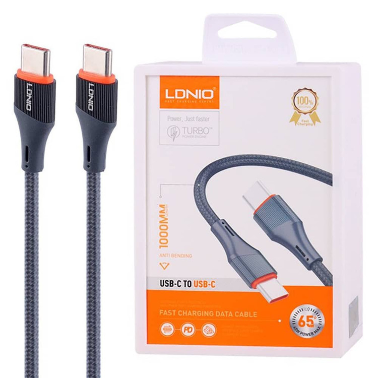 کابل شارژ توربو دو سر تایپ سی LDNIO LC-631C 65W
