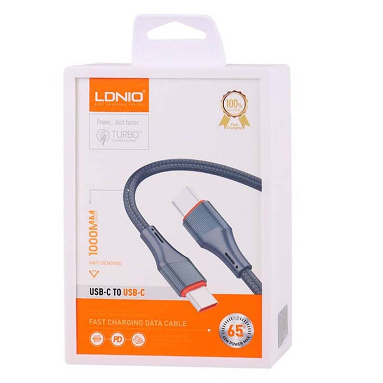 کابل شارژ توربو دو سر تایپ سی LDNIO LC-631C 65W