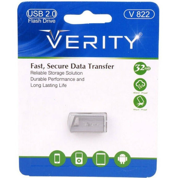 فلش مموری وریتی مدل V822 حافظه 32 گیگابایت USB 2.0 (گارانتی 2 ساله آسان سرویس)