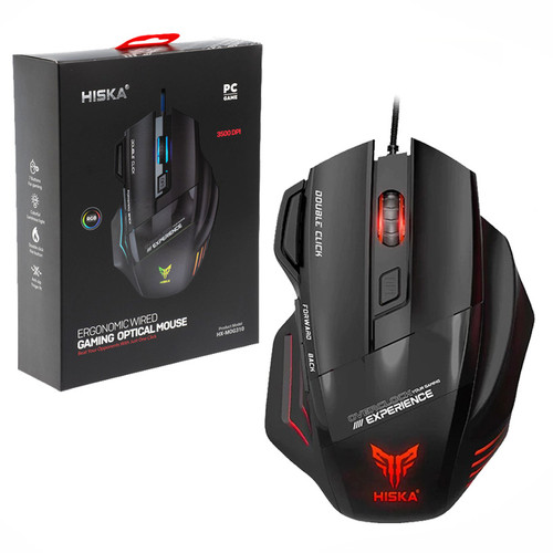 ماوس مخصوص بازی با سیم هیسکا مدل HX-MOG310 ( گارانتی 12 ماهه هیسکا سرویس)