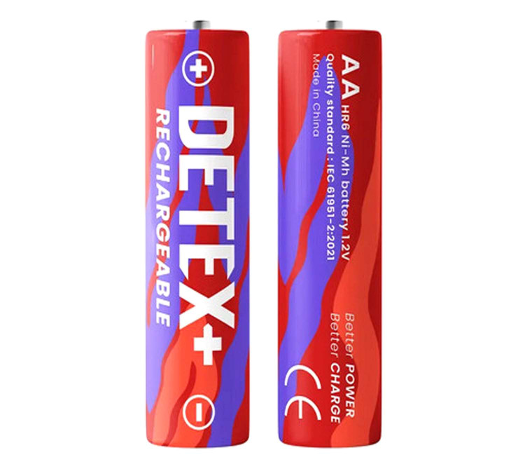 باتری نیم قلمی شارژی دیتکس پلاس (+DETEX) مدل HR06 1.2V AAA 800 mAh