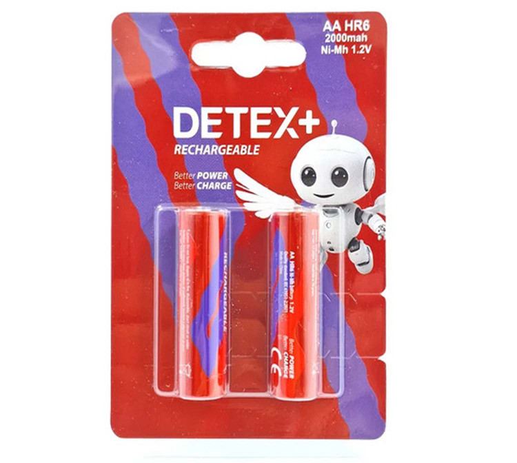 باتری نیم قلمی شارژی دیتکس پلاس (+DETEX) مدل HR06 1.2V AAA 800 mAh