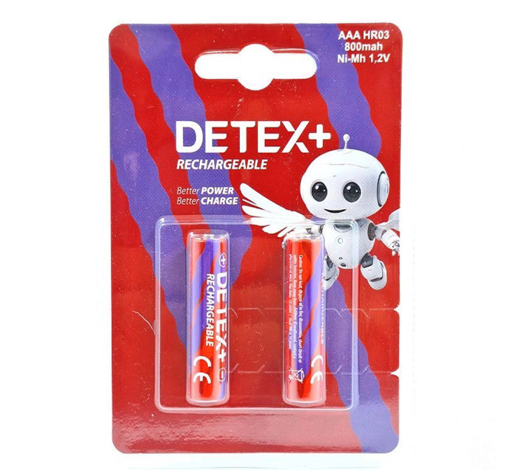 باتری قلمی شارژی دیتکس پلاس (+DETEX) مدل HR03 1.2V AAA 2000mAh