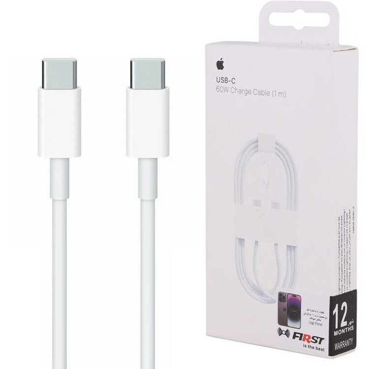 کابل شارژ فست Type-C به Type-C آیفون 16 توان 60 وات ( صددرصد اورجینال اپ استوری )