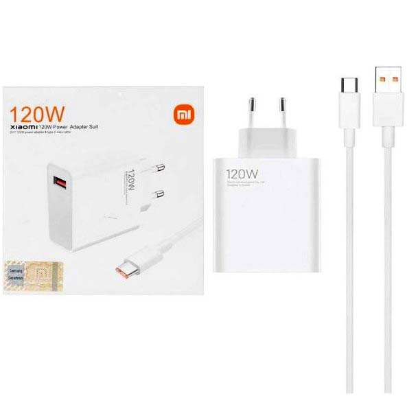 شارژر اورجینال سوپر فست 120 واتی شیائومی( Xiaomi ) به همراه کابل اصلی