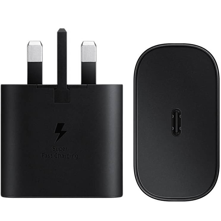 شارژر اورجینال 25 وات سامسونگ( Samsung ) اورجینال صد در صد ( 3 پین ) رنگ مشکی