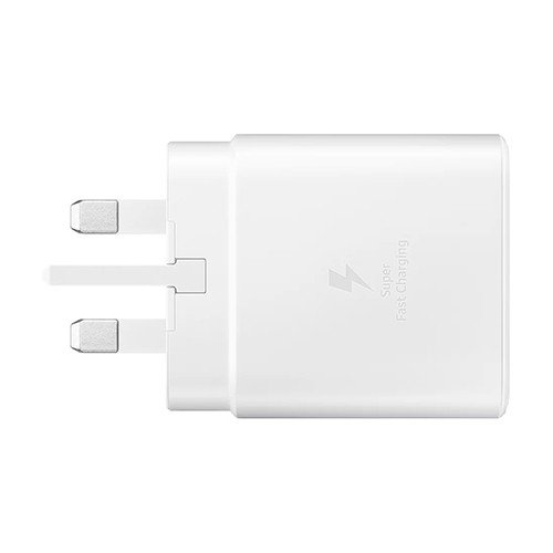 شارژر اورجینال 25 وات سامسونگ( Samsung ) اورجینال صد در صد ( 3 پین ) رنگ مشکی سفید