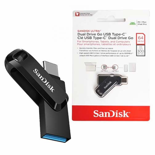 فلش مموری سن دیسک Ultra Dual Drive GO USB 3 ظرفیت 64 گیگابایت