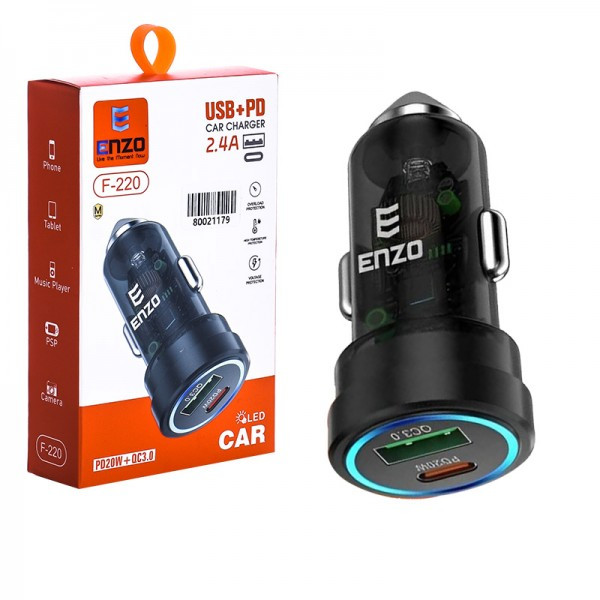 شارژر فندکی خودرو انزو مدل F 220 ( یکسال گارانتی انزو سرویس)