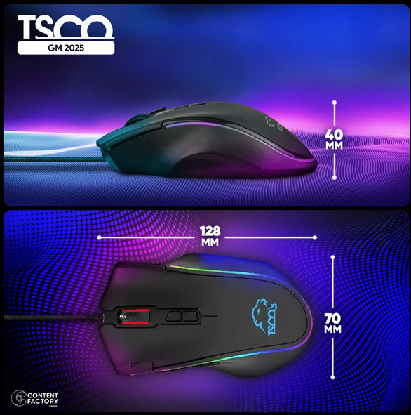 ماوس سیم دار گیمینگ تسکو ( TSCO) مدل TDCO GM 2025 (گارانتی 12 ماهه توسن سیستم شرق )