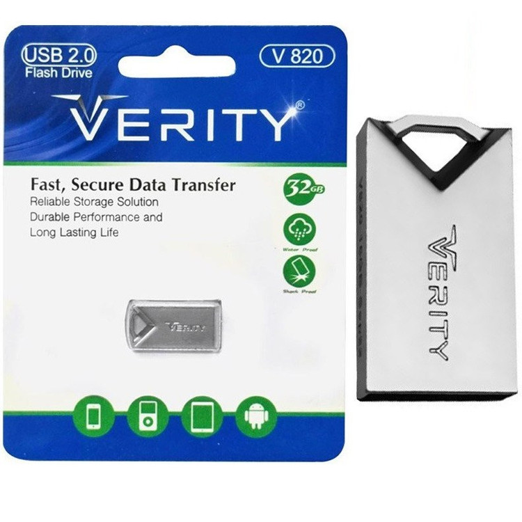 فلش مموری وریتی V 820 USB2.0 ظرفیت 32 گیگابایت (گارانتی 2 ساله آسان سرویس)