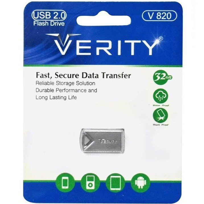 فلش مموری وریتی V 820 USB2.0 ظرفیت 32 گیگابایت (گارانتی 2 ساله آسان سرویس)
