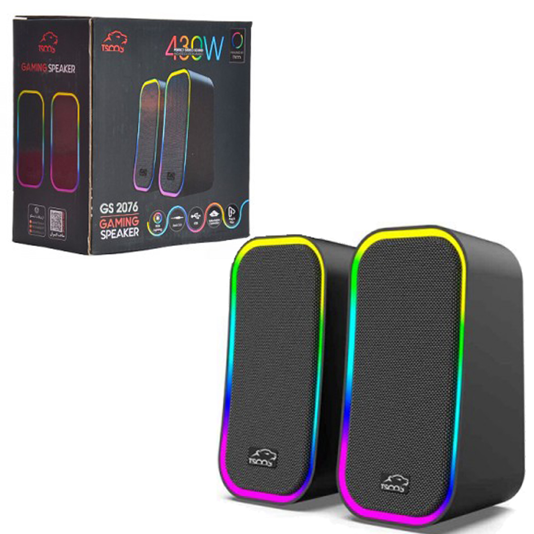 اسپیکر دو تیکه کامپیوتر تسکو (TSCO) مدل GS 2076 رنگ مشکی ( گارانتی 12 ماهه توسن سیستم شرق )