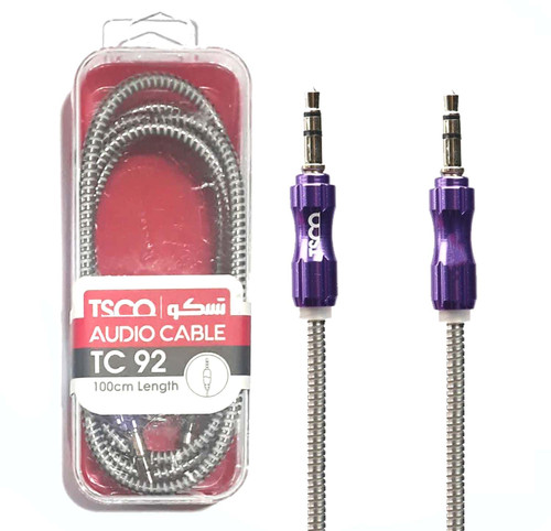 کابل AUX تسکو مدل TC 92 طول 1 متر (با گارانتی 6 ماهه توسن سیستم شرق)