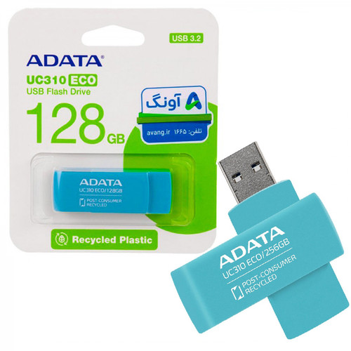فلش مموری ای دیتا (ADATA) مدل UC310 Eco USB3.2 ظرفیت 128 گیگابایت رنگ سفید ( گارانتی 60 ماهه آونگ)