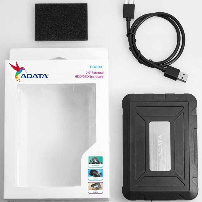 باکس هارد 2.5 اینچی ای دیتا ( ADATA ) مدل ED600 USB3.2 ( 18 ماه گارانتی آونگ )
