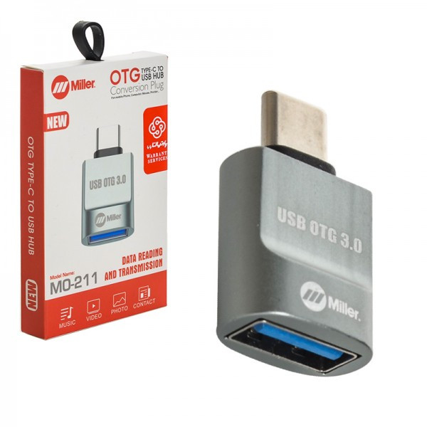 تبدیل OTG (USB-A To Type-c) میلر (Miller) USB 3.0 مدل MO-211 با گارانتی 6 ماهه پارتیان پایا