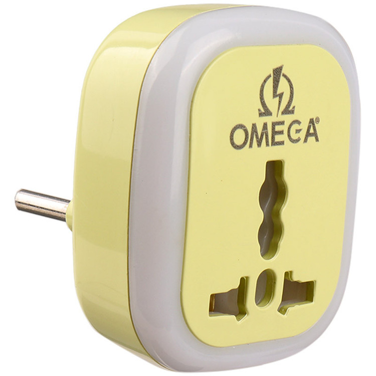 مبدل برق 3 به 2 اومگا ( OMEGA) مدل M101 رنگ لیمویی( گارانتی 36 ماهه امگا )