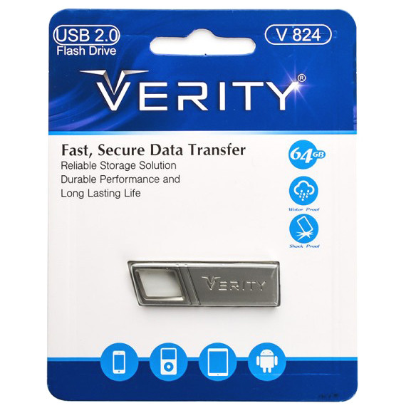 فلش وریتی (Verity) مدل V 824 ظرفیت 64 گیگ (با گارانتی 12 ماهه آسان سرویس)