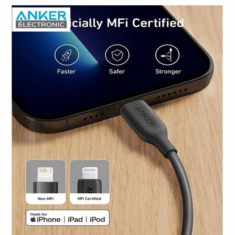 کابل شارژ USB به لایتنینگ انکر (Anker) مدل A8432