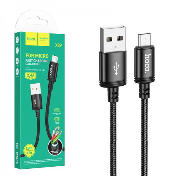 کابل شارژ USB به Micro USB هوکو (hoco) طول 1 متر مدل X89